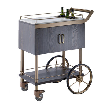 南 C-25 皇家酒车 玫瑰金 酒店餐厅送餐车茶水车点心蛋糕车置物架