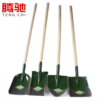 腾驰 应急锰钢方头铁锹 铲雪除冰铁锹 农用铁锹防汛抗洪铁铲 方头钢铲 长木柄钢铁锹 园林绿化挖土铁锹1.2米