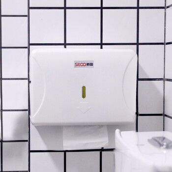 斯图酒店卫生间纸巾盒纸巾架抽纸盒挂式防水擦手纸架厕所抽纸架 7041白色方形纸巾盒