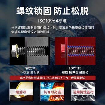 乐泰/loctite 263 螺丝胶 螺纹锁固剂 高强度耐高温密封单组分厌氧强力胶 红色 250ml/支