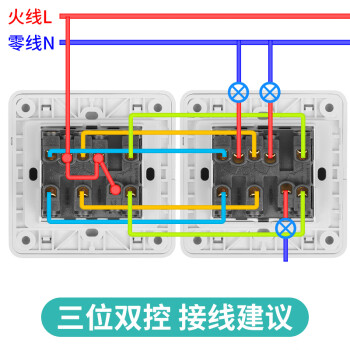 西门子(SIEMENS)开关插座 三开双控带荧光面板 86型暗装面板 远景雅白色