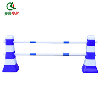 齐鲁安然 道路隔离路墩 塑料隔离桩 隔离护栏 雪糕筒桶交通设施警示柱 分流路障【组合式路桩】蓝白连接杆2根