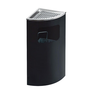 南 GPX-76 南方扇形座地烟灰盅烟灰桶 垃圾桶 公用不锈钢垃圾箱果皮桶 黑色 内桶容量20升