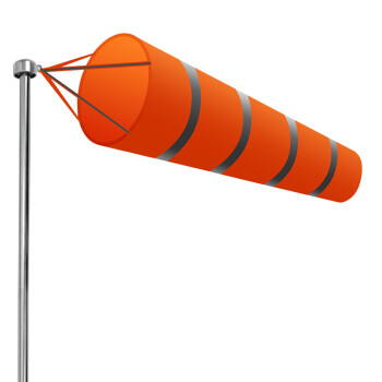 百舸 耐用型气象风向袋 布袋风向标油气化工企业风向测试（不带立柱）橙灰反光款小号 0.8米