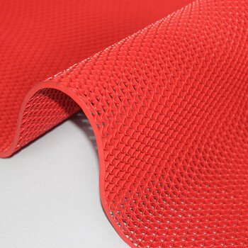 飞尔（FLYER）红色防滑垫 S型镂空防水地垫 网格隔水垫 PVC塑胶塑料防滑垫【中厚4.5mm宽0.9米*1米】