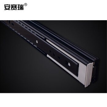 安赛瑞 抽屉轨道缓冲式 抽屉三节滑轨20寸阻尼缓冲滑道轨道托盘橱柜4512钢珠导轨  510022