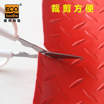 爱柯部落 牛津防滑垫 PVC塑料地毯1.2mm厚防水防油满铺垫人字纹宽1m红色定制110214