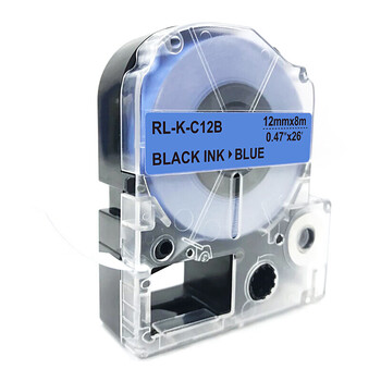 扬帆耐立标签机色带标签纸适用锦宫SR3900C 530C 550C 230C打印机标签色带12mm蓝底黑字KJ SC12B
