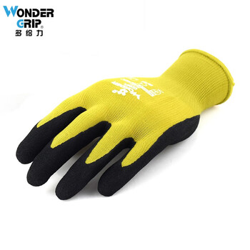 多给力（WonderGrip）薄款灵巧耐磨防滑丁腈浸胶手套 WG500G 黄色8#/M 6双定做