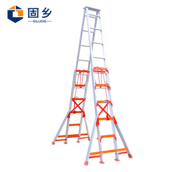 固乡 铝合金伸缩梯 升降梯多功能折叠梯 加厚人字梯 装修梯4米 检测铝梯（升降梯4米）
