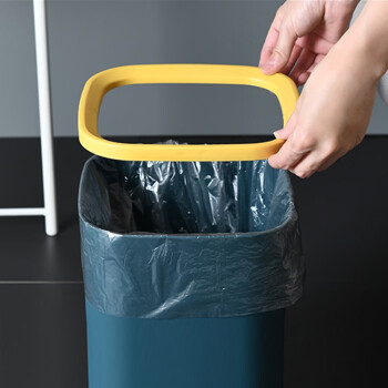 兰诗（LAUTEE）FH-1026 塑料压圈垃圾桶酒店办公室纸篓清洁桶 灰色10L