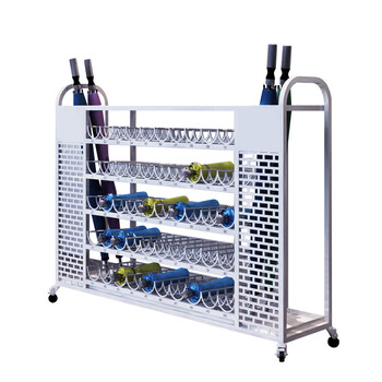 兰诗（LAUTEE）WY4151 铁艺雨伞架酒店大堂学校收纳架沥水创意置物架 8层10孔  白色