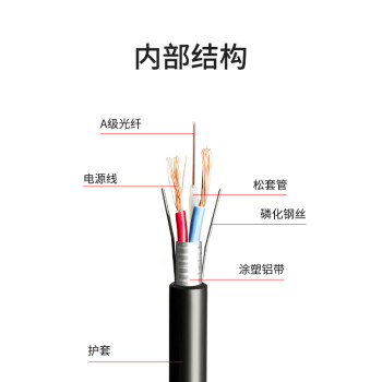 千天（Qantop）QT-GYXTW-4B+RVV2*0.75 室外光电复合缆带电源一体线 100米