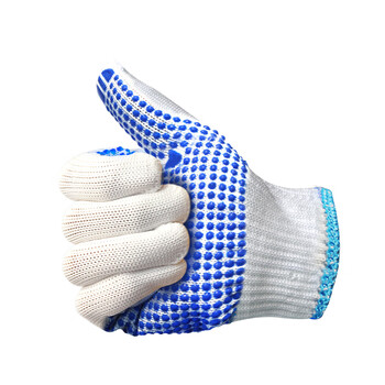 谋福CNMF劳保手套防滑点胶手套加厚耐磨点珠手套工作手套（高密度点珠手套蓝色 12副装）975
