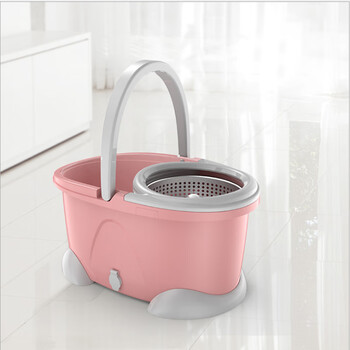 庄太太【加强杆+塑料盘+1头】懒人拖布拖地净带桶套装旋转式拖把双驱动自动甩干