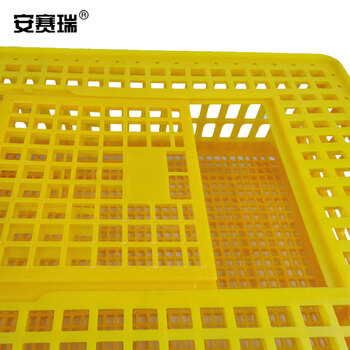 安赛瑞 方笼家禽周转箱 成鸡周转运输笼周转箱养殖笼鸡鸭鹅鸽子家禽兔笼筐 鸭鹅75×55×33cm 530369