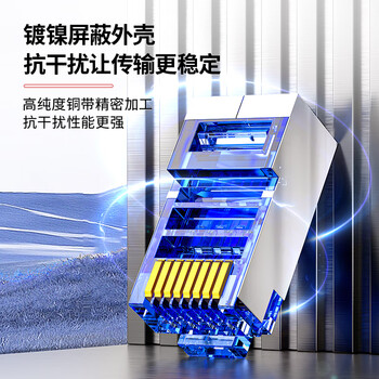 安普康（AMPCOM）六类屏蔽FTP网络水晶头 CAT6类千兆工程网线RJ45电脑网口50U镀金8P8C接头100个配保护套AC6B10TP