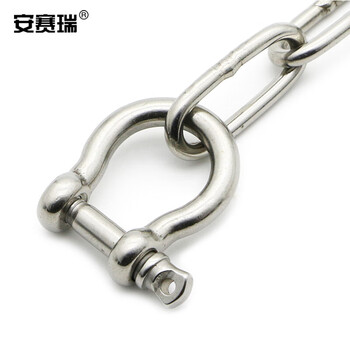 安赛瑞 不锈钢弓型卸扣（2个装）304不锈钢欧式美式弓型马蹄船用链条起重卸扣 M12 430698