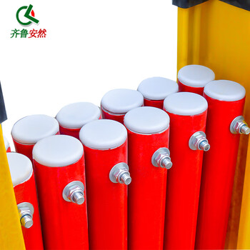 齐鲁安然 电力安全围栏 施工围网 玻璃钢绝缘伸缩围栏 变压器护栏 交通栅栏 隔离折叠护栏 红白 管式1.2*2.5M