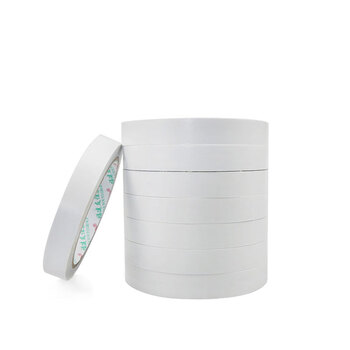 友日久高品质双面胶带2.4cm*12m*5卷批发自用双面胶办公用品棉纸双面胶带手工强力超薄白色易撕易贴双面胶