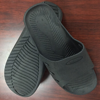 LARD-LSP SPU防静电拖鞋 六孔SPU软底防滑工作鞋 工厂车间男女防静电鞋 黑色 各码