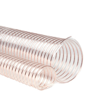 鼎红PU聚氨酯风管伸缩软管 镀铜钢丝软管透明吸尘木屑伸缩通风管壁厚1.5mm内径80mm（一米价）