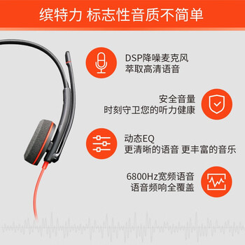 缤特力（Plantronics）Poly 3220呼叫中心客服办公耳机  话务电销耳麦 电话会议耳麦（USB线控直连电脑）
