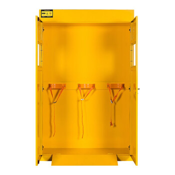 京度气瓶储存柜 三瓶实验室压缩气体柜医院高压实验室安全储存柜无报警器可定制 黄色