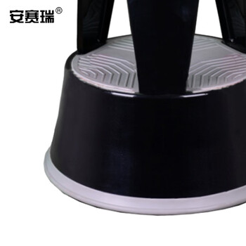 安赛瑞 钢制脚踏梯凳 理货凳超市取货凳登高凳 图书馆洗车移动梯凳 多功能仓库可移动脚踏圆凳 黑色 25233