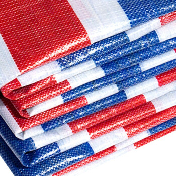 海斯迪克 彩条布防雨布 单膜彩条布 三色防雨布 防水防风篷布 普通款10M*30M HK-211