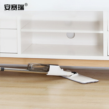 安赛瑞 免手洗喷雾拖把 平板懒人拖布 干湿两用木地板瓷砖客厅卧室墩布 灰色 27413