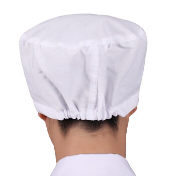 者也 5顶白色圆帽卫生帽食品厂工作帽子 棉女纺织厂防尘帽带松紧车间职业帽子包头帽