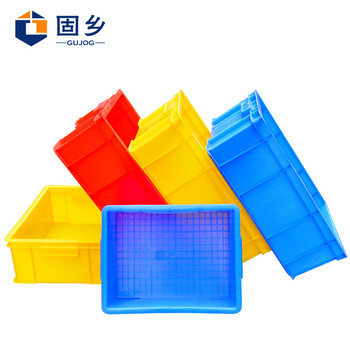 固乡 周转箱加厚长方形物流整理盒储物框胶箱大号养龟箱塑料收纳筐蓝色A10#箱 600*485*355mm