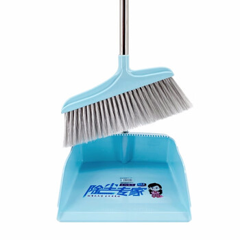 兰诗（LAUTEE）S-300 轻便扫把簸箕套装 学校物业不锈钢扫帚垃圾铲套装 蓝色