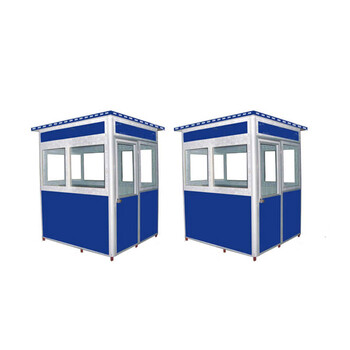 聚远 JUYUAN 户外 保安亭小区值班治安岗亭移动岗亭 彩钢岗1.5m*1.8m*2.3m 蓝色款 含警示灯高度