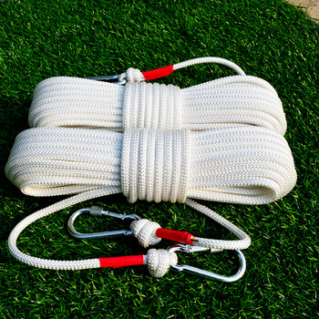 浙安zhean【不带钢丝5米+双钩】钢丝芯尼龙绳安全绳救援生绳子捆绑绳消防逃生绳