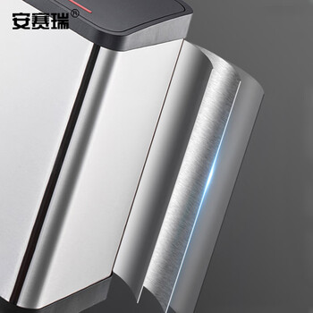 安赛瑞 不锈钢分类脚踏式垃圾桶 连体带盖可脚踩酒店物业办公学校商场电梯口室内外 双桶每个9L 700179