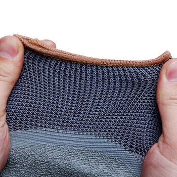 者也 12双浸胶发泡手套 挂胶皱纹防滑防油胶皮手套 皱纹掌灰色