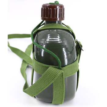 海斯迪克 gnjz-289 军绿色老式水壶 87老式扁水壶 军壶铝制大容量军训水壶2L