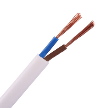 起帆电线电缆 RVV2*0.5平方国标2芯电源线二芯多股铜丝软护套线 白色100米