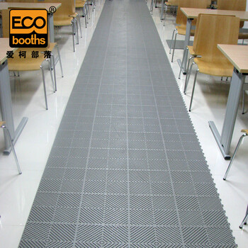 爱柯部落 疏水防滑垫 PVC自由拼块地垫30×30cm×13mm泳池卫生间防滑地板浅灰色110317