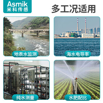 米科Asmik工业在线电导率仪 EC值测试仪电导率计 TDS水质检测传感器电极探头 高精度电导率测试仪 