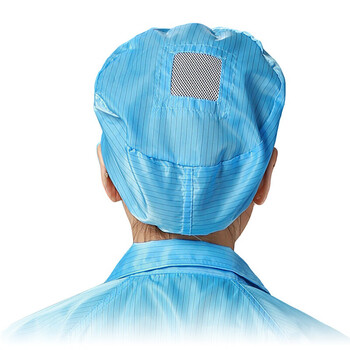 者也（ZYE）10顶防静电帽子无尘车间工作帽劳保头套防灰尘小工帽女防尘帽男 蓝色