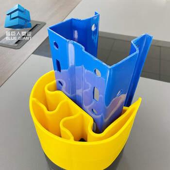 倍坚特 立柱防撞护角塑料护套货架立柱护角护腿叉车货架塑料护角黄色适用100-120立柱