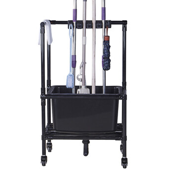 兰诗（LAUTEE）WY4177 可移动落地式拖把架多功能拖把池沥水挂架子 不锈钢 8挂10钩