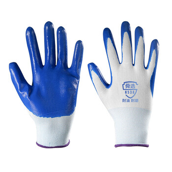 舜选 劳保手套丁腈 12副 橡胶丁晴浸胶皮 耐磨耐油防滑防汗加厚 防护五星工地作业 N538