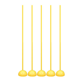 海斯迪克 HK-773 警戒标志杆 训练杆 蛇形跑标志杆 绕杆桩 角旗停车倒车桩 5套1米5 橡胶底座1.1kg+红白杆