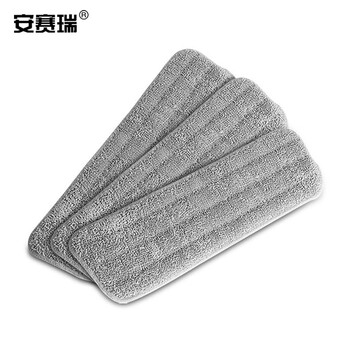 安赛瑞 拖地布替换布 免手洗平板拖把替换布 (3块装) 粘贴式平板拖布 木地板懒人拖布旋转墩布头27416