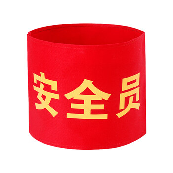 坚冠  志愿者 值勤安全检查红袖章 印刷红袖标 值周生 安全员 执勤等臂章  安全员+别针 1个装