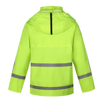 者也（ZYE）定制logo 户外交通执勤警示雨衣反光防水防汛男女雨衣雨裤 分体套装骑行雨衣 巡警式荧光绿 3XL码